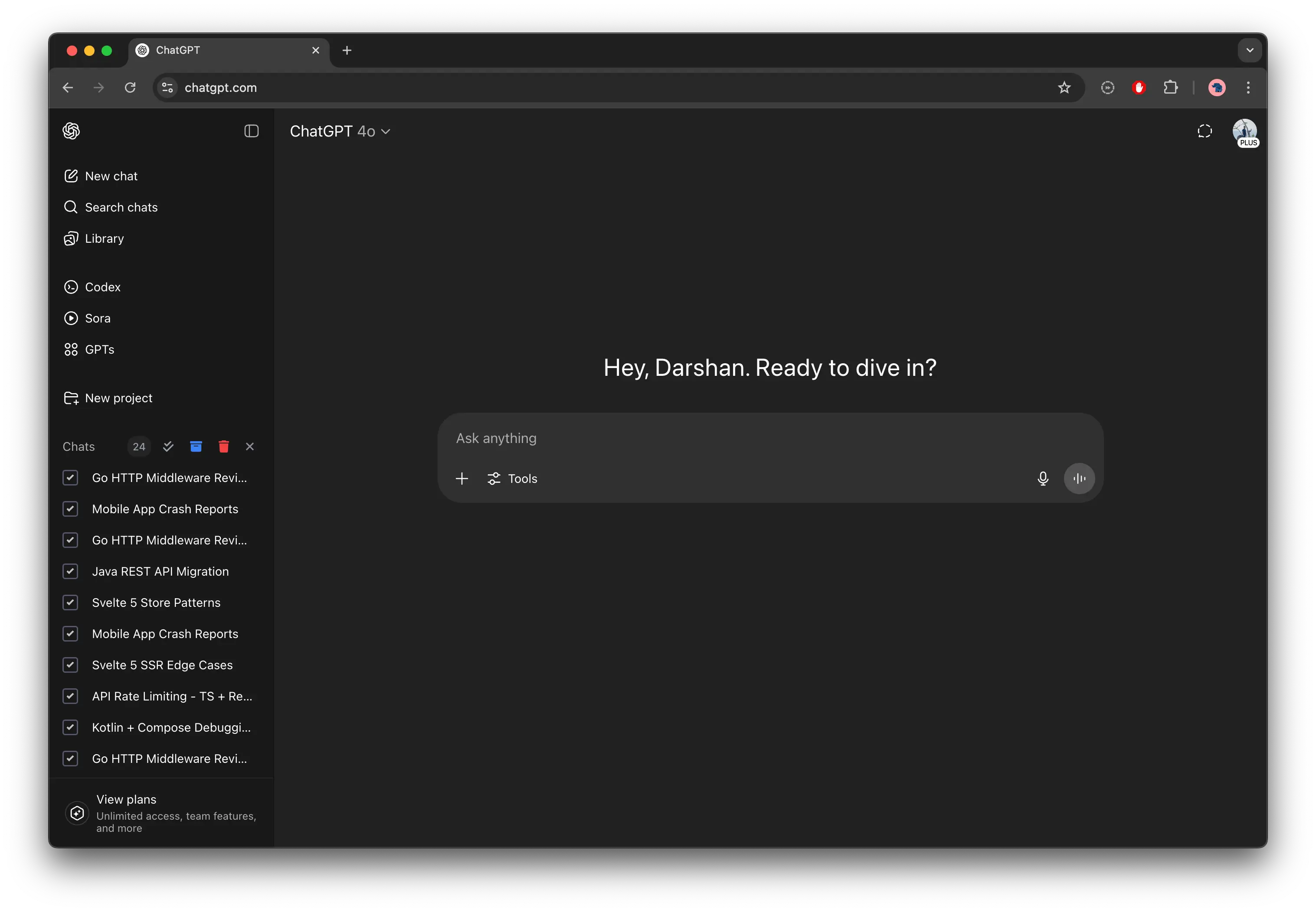 Select multiple chats and use bulk actions.