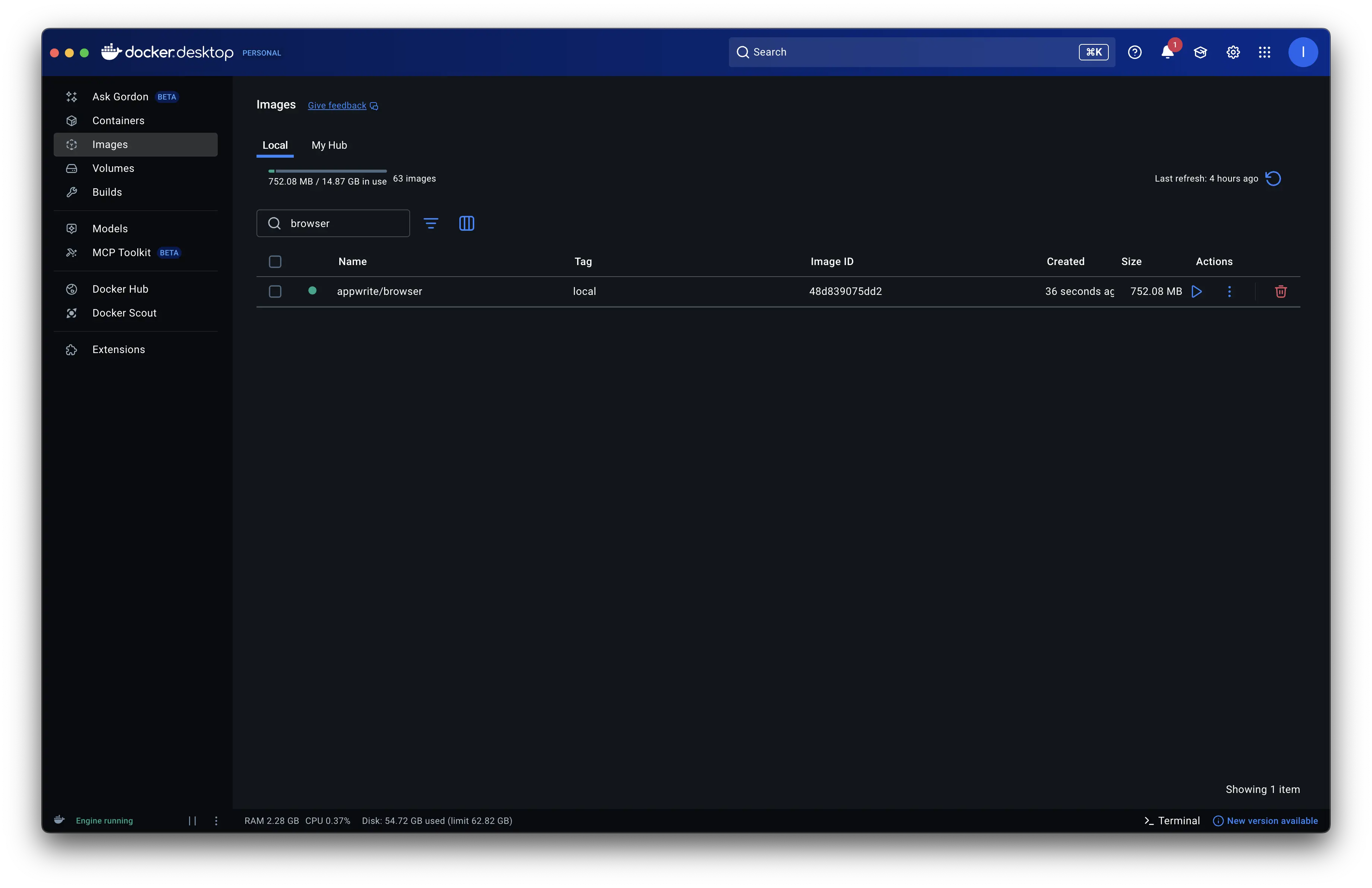 Stage 4: ~700MB with UPX compression