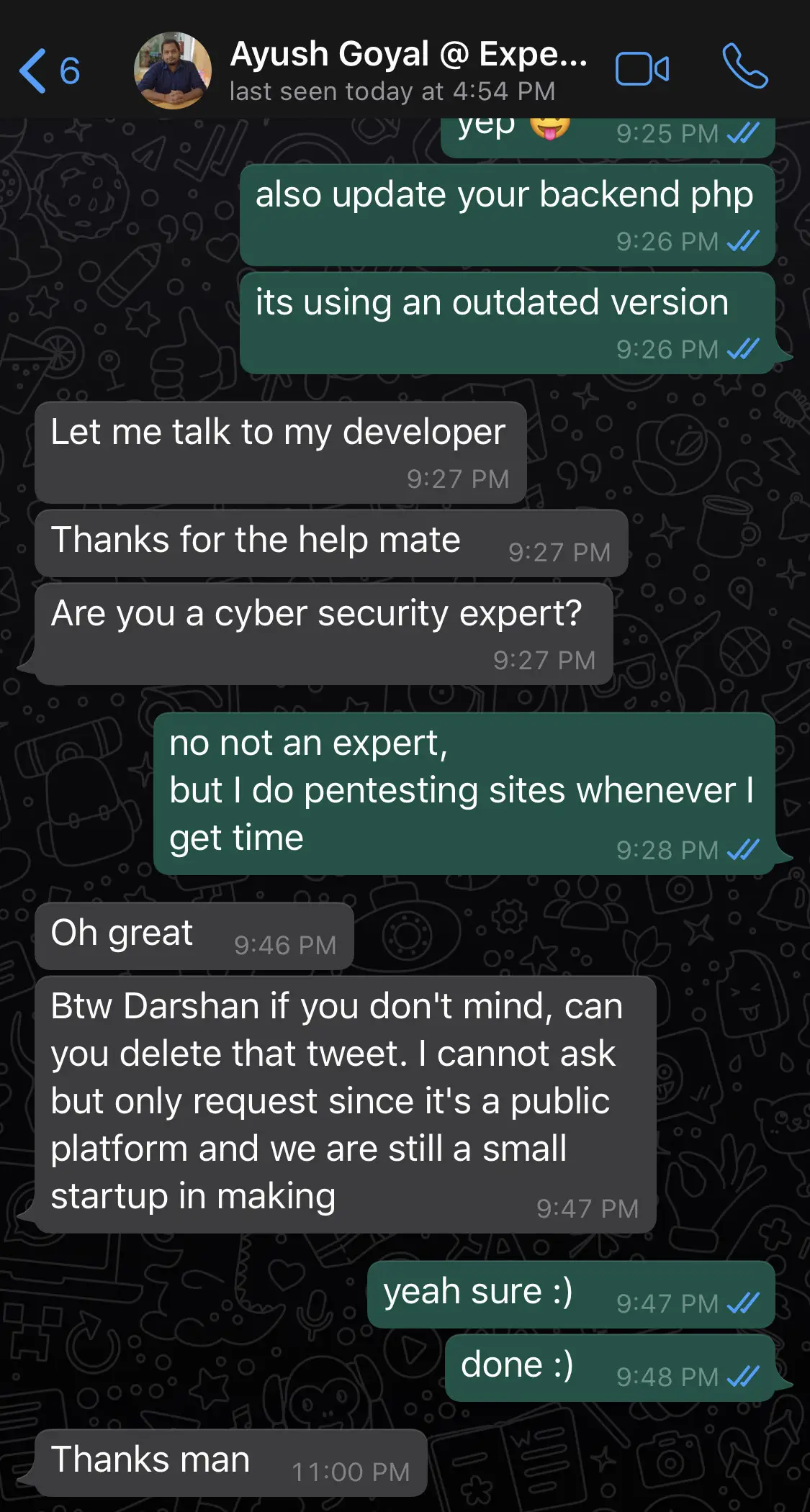 expertright whatsapp screenshot